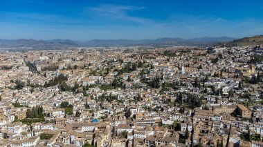Madrid, Spain. April 17, 2022:  Granada Spain landscape from Alhambra tower