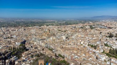 Madrid, Spain. April 17, 2022:  Granada Spain landscape from Alhambra tower