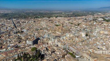 Madrid, Spain. April 17, 2022:  Granada Spain landscape from Alhambra tower