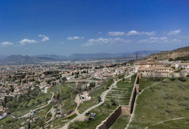 Walls of Granada Spain and Sacromonte Gypsy Quarter. 