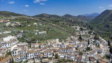 Walls of Granada Spain and Sacromonte Gypsy Quarter. 