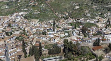 Walls of Granada Spain and Sacromonte Gypsy Quarter. 