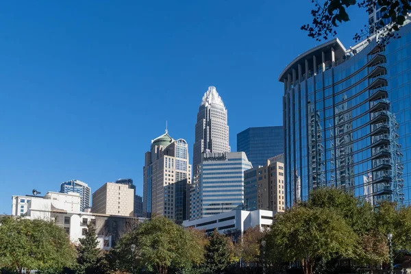 Charlotte Carolina Del Norte Usa November 2022 Stadskärna Med Blå — Stockfoto