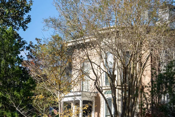 Savannah Georgia Usa Dezember 2022 Architektur Aus Kolonialhäusern Und Bunten — Stockfoto