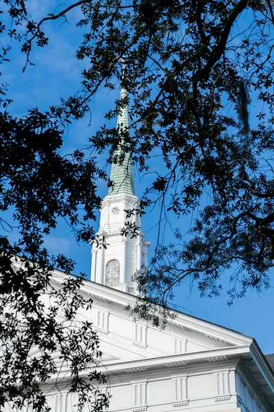 米国ジョージア州サバンナ 2022年12月2日 青空の美しいサバンナ独立長老派教会 — ストック写真