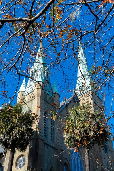 Σαβάνα Τζόρτζια Ηνωμένες Πολιτείες Δεκεμβρίου 2022 Μνημείο Wesley United Methodist — Φωτογραφία Αρχείου