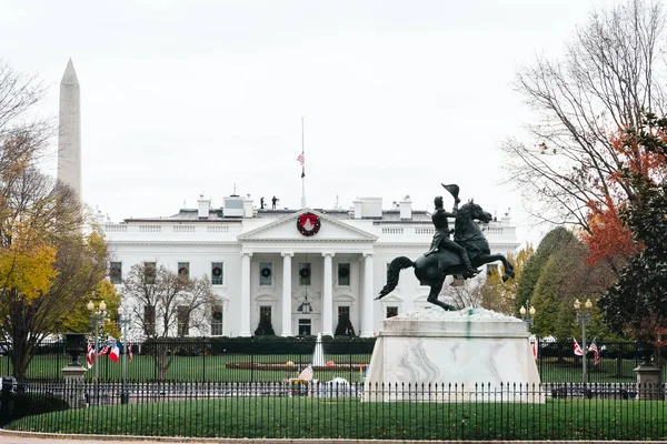 Waszyngton Stany Zjednoczone Listopada 2022 Pocztówka Białego Domu Szary Dzień — Zdjęcie stockowe