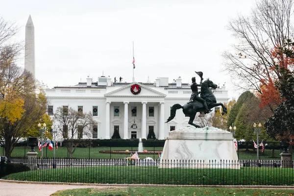 Washington United States November 2022 Postcard White House Gray Day — Stock Photo, Image