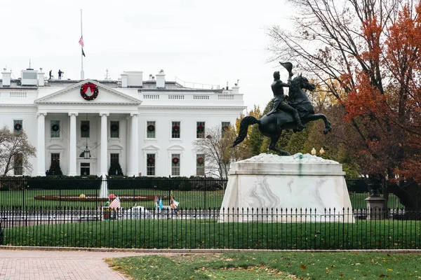Washington United States November 2022 Postcard White House Gray Day — Stock Photo, Image