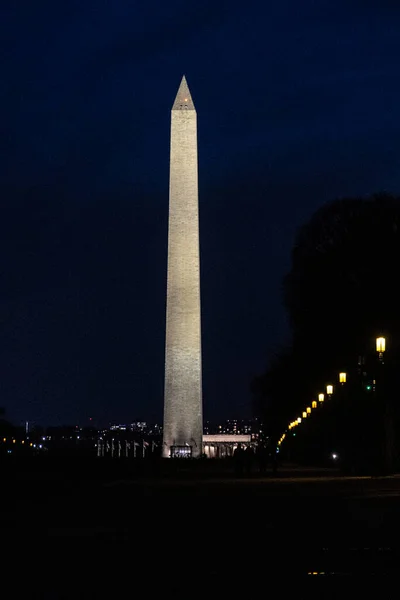 华盛顿特区 2022年11月29日 华盛顿纪念碑的轮廓 天空和美丽的日落 — 图库照片