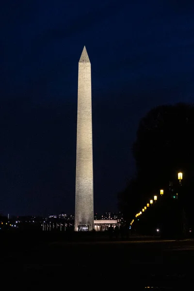 华盛顿特区 2022年11月29日 华盛顿纪念碑的轮廓 天空和美丽的日落 — 图库照片