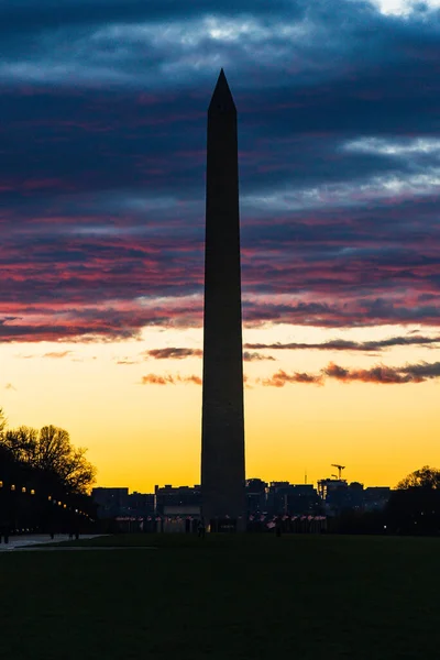 Washington Estados Unidos Novembro 2022 Monumento Washington Silhueta Com Céu — Fotografia de Stock