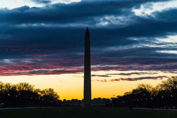 Washington Verenigde Staten November 2022 Washington Monument Silhouet Met Hemel — Stockfoto