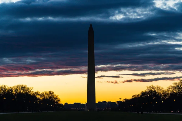 Washington Estados Unidos Noviembre 2022 Monumento Washington Silueta Con Cielo —  Fotos de Stock