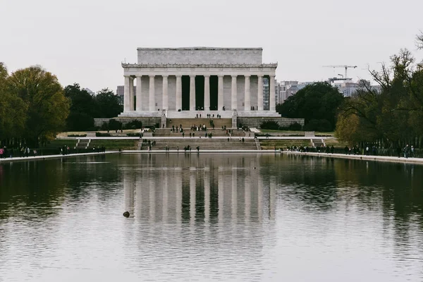 Washington Spojené Státy Listopadu 2022 Památník Abrahama Lincolna Šedého Dne — Stock fotografie