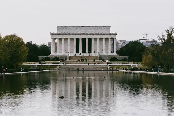 Washington Ηνωμένες Πολιτείες Νοεμβρίου 2022 Abraham Lincoln Μνημείο Μια Γκρίζα — Φωτογραφία Αρχείου