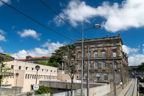 stock image Oporto, Portugal. April 12 , 2022: Landscape in the city with blue sky and city architecture.