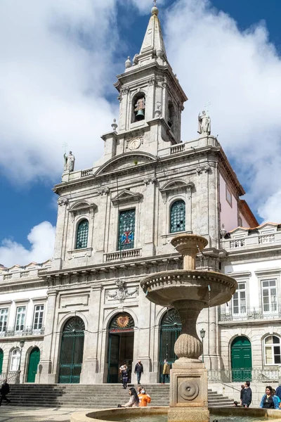 Порту Португалия Апреля 2022 Года Троицкая Церковь Фасадом Архитектурой — стоковое фото