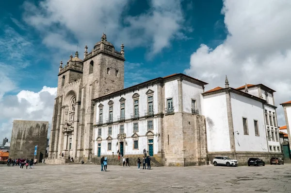 Porto Portugal April 2022 Pelourinho Porto Kathedraal Met Gevel Blauwe — Stockfoto
