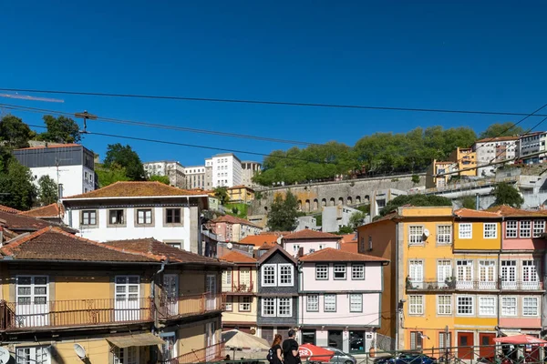 Oporto Portugal April 2022 Alfandega Neighborhood Front Duero Houses Architecture — Stock Photo, Image