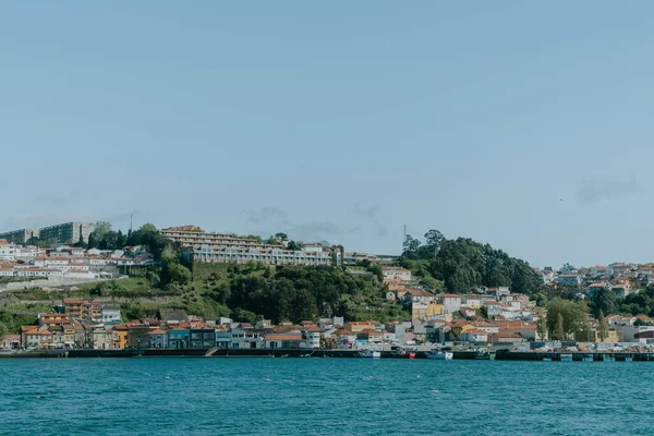 Panoramiczny Krajobraz Douro Porto Vila Nova Gaia Widok Tle Klasztoru — Zdjęcie stockowe