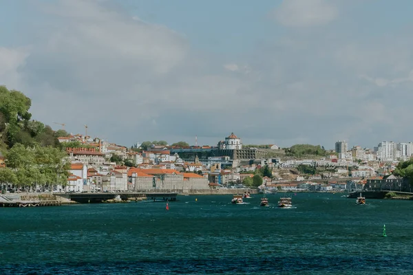 Panoramic Landscape Douro Porto Vila Nova Gaia View Background Monastery — Stock Photo, Image