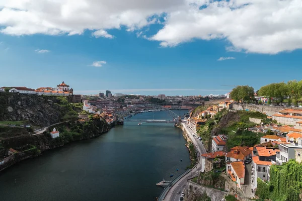 Panoramalandschaft Von Porto Mit Der Brücke Luis Und Dem Fluss — Stockfoto