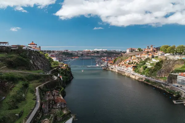 Panoramalandschaft Von Porto Mit Der Brücke Luis Und Dem Fluss — Stockfoto