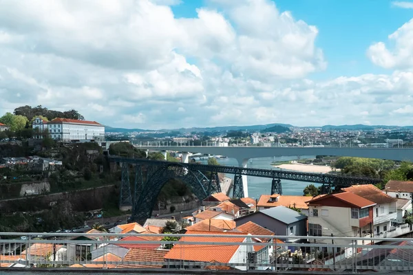 Панорамный Пейзаж Порту Мостом Луиса Рекой Дору Опорту Португалия — стоковое фото