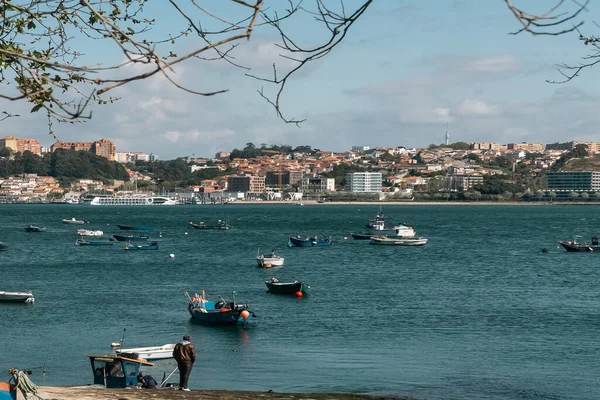 海滩和维拉诺瓦 德加亚河与多罗河的景色 波尔图葡萄牙 — 图库照片