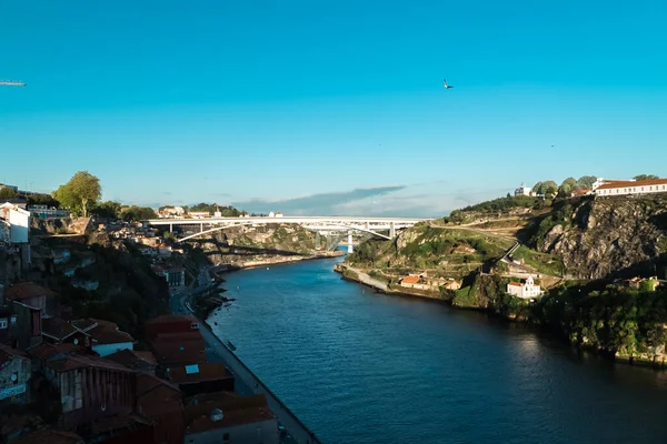 Proveďte Infante Most Douro Řeky Panoramatický Výhled Porto Portugalsko — Stock fotografie
