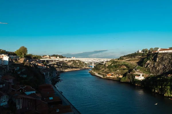 Візьміть Інфантний Міст Панорамний Вид Річки Опорто Португалія — стокове фото