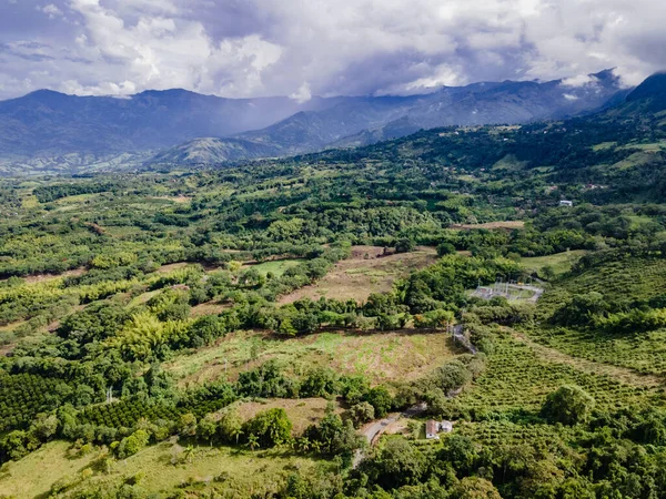 Panoramiczny Krajobraz Tamesis Widokiem Rzekę Cartama Kolumbia — Zdjęcie stockowe