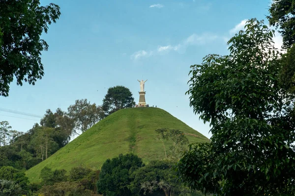 Jerico Antioquia Colombie Mars 2023 Sculpture Christ Roi Sur Colline — Photo