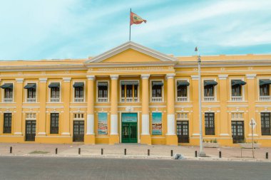 Barranquilla, Atlntico, Kolombiya. 3 Mart 2023: Barranquilla gümrük yönetimi mimarisi.