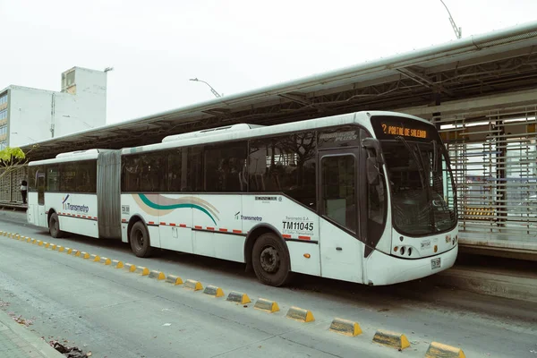 Barranquilla Atlntico Kolombiya Mart 2023 Otobüs Transmetrosu Şehir Ulaşımına Entegre — Stok fotoğraf