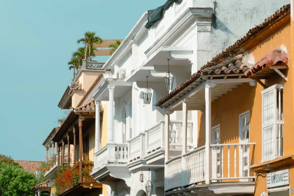 stock image Barranquilla, Atlntico, Colombia. March 3, 2023: Balconies and architecture of the walled city.