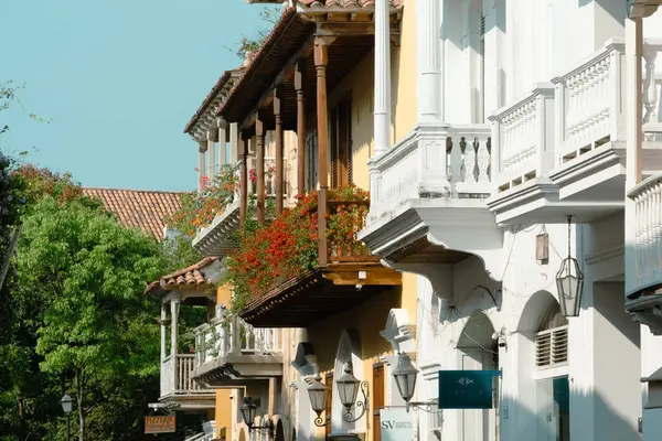 Barranquilla Atlntico Kolumbien März 2023 Balkone Und Architektur Der Ummauerten — Stockfoto