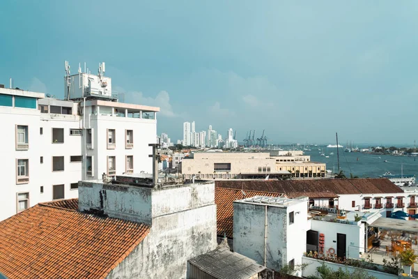 Cartagena Bolívar Kolumbie Března 2023 Panoramatická Krajina Města Jeho Budov — Stock fotografie