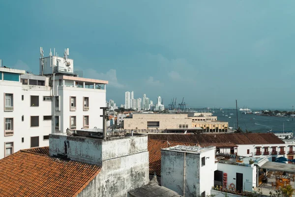 Cartagena Bolívar Kolumbie Března 2023 Panoramatická Krajina Města Jeho Budov — Stock fotografie