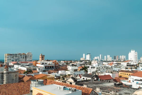 Cartagena Bolivar Kolumbia 2023 Március Panorámás Táj Fallal Körülvett Városról — Stock Fotó