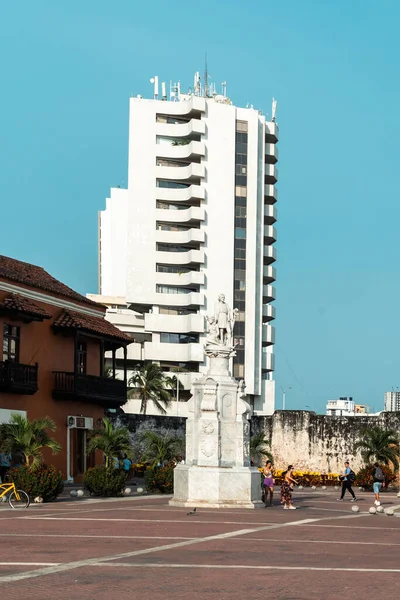Cartagena Bolivar Kolumbien März 2023 Panoramalandschaft Der Ummauerten Stadt Und — Stockfoto