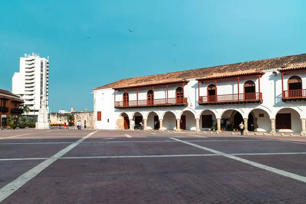 Cartagena Bolivar Kolumbien März 2023 Zollplatz Und Kolonnendenkmal — Stockfoto