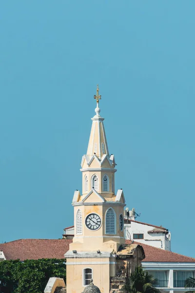 Cartagena Bolívar Colômbia Março 2023 Monumento Torre Relógio Céu Azul — Fotografia de Stock
