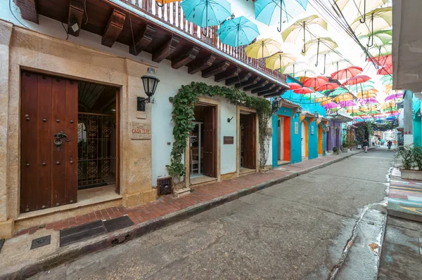 Cartagena Bolivar Colombia Mars 2023 Getsemani Stadsdel Calle Magdalena Dekorerad — Stockfoto
