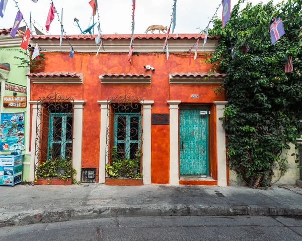 卡塔赫纳 玻利瓦尔 哥伦比亚 2023年3月15日 Gethsemane街上的建筑和立面 — 图库照片