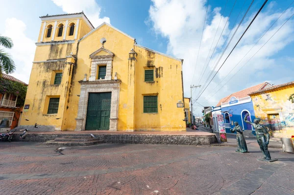 Καρταχένα Μπολιβάρ Κολομβία Μαρτίου 2023 Πάρκο Και Τριάδα Εκκλησία Μπλε — Φωτογραφία Αρχείου