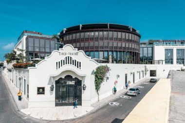 Cartagena, Bolivar, Kolombiya. 16 Mart 2023 La Serrezuela Tiyatro Sirki ve mimarisi.