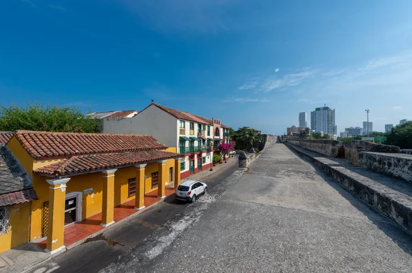 Cartagena Bolivar Kolombiya Mart 2023 Duvarlarla Çevrili Şehirde Sömürge Mimari — Stok fotoğraf