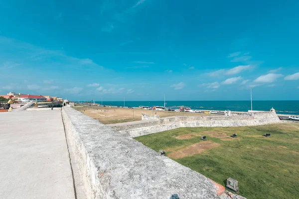 stock image Cartagena, Bolivar, Colombia. March 16, 2023: Landscape with blue sky from the walled city with beautiful blue sky.